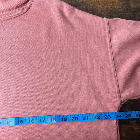 AERIE Women's Turtleneck Sweatshirt Maroon/Pink Oversized M Boxy Cozy Comfycore - Picture 9 of 10